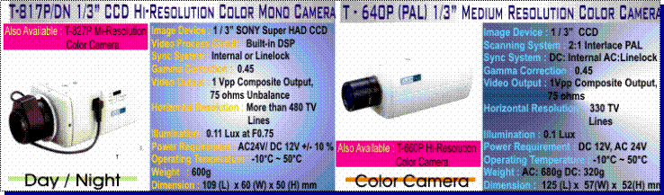 ClickTec Day/Night and CCD Color Camera available at
Kulim Typewriters. Please call 04-4906358 for more detail