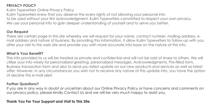 Our Privacy statements