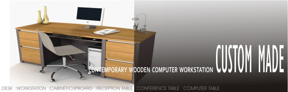 Contemporary Wooden Computer Workstation