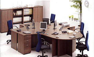 AT Office System Havana Oak Series Workstation